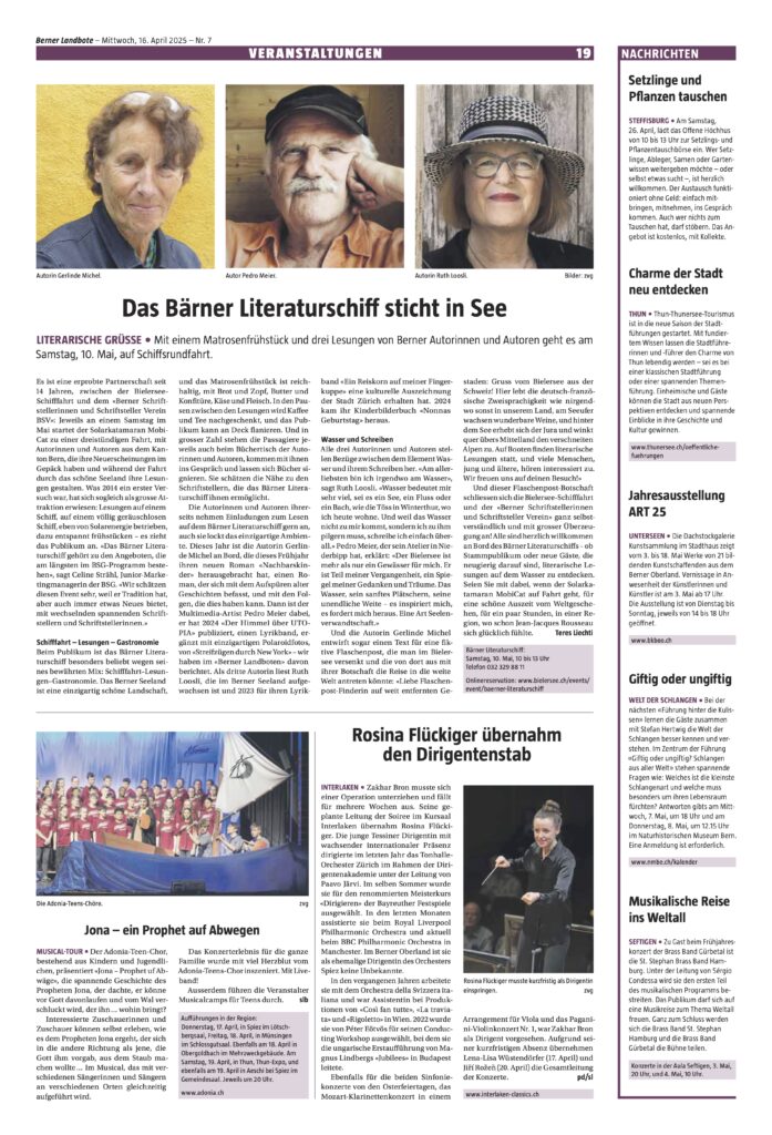 Berner Landbote: Literaturschiff 2025